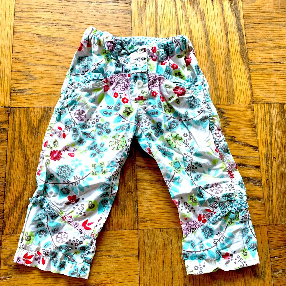 Vintage 1980s Oilily marine life print ruffled pants 18-24m